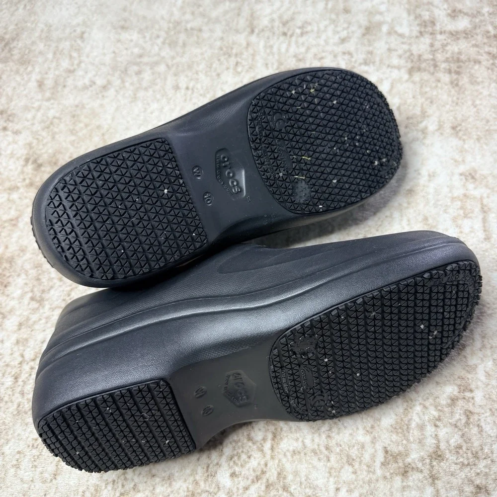 Crocs On The Clock Literide Slip On Work Clogs Slip Resistant Women's Size 10